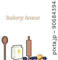 Banner design with muffin for bakery shop, cooking, sweet products, dessert. Illustration for poster, banner, cover, menu. 90684394
