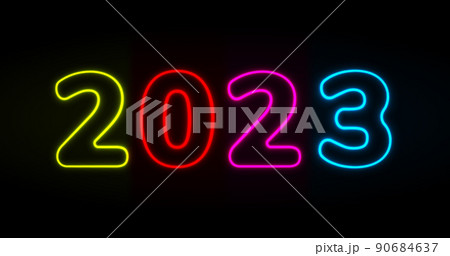 Happy new year 2023 in neon style Happy new year 2023 in neon style 90684637