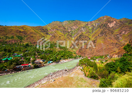 Himalaya mountains landscape, Parvati valley 90685210