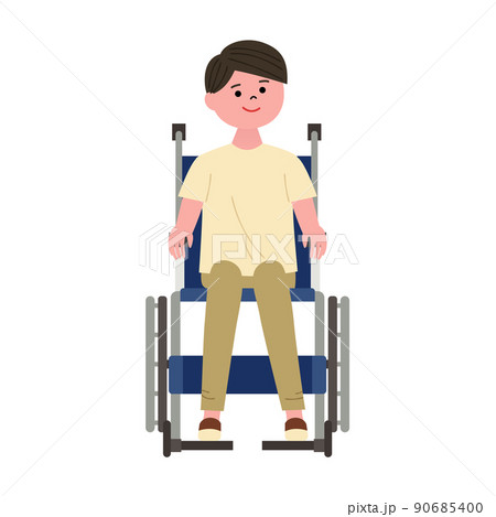 車椅子に座る男性のイラスト 車椅子に座る男性のイラスト 90685400