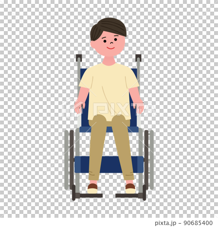 車椅子に座る男性のイラスト 車椅子に座る男性のイラスト 90685400
