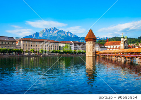 Kapellbrucke Bridge, Wasserturm Tower, Lucerne 90685854