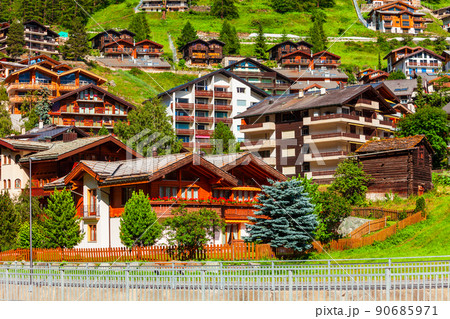 Traditional houses in Zermatt, Switzerland 90685971