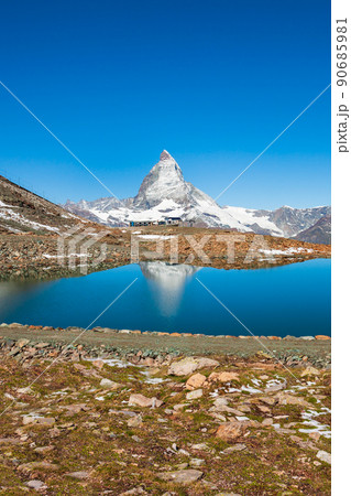 Riffelsee lake and Matterhorn, Switzerland 90685981