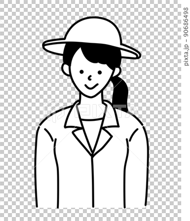 農家 女性 つなぎ モノクロ 白黒 イラスト 農家 女性 つなぎ モノクロ 白黒 イラスト 90686498