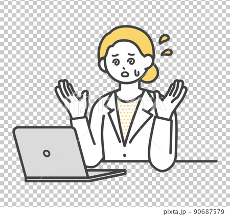 Illustration material for medical staff to operate a personal computer 90687579