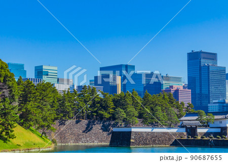 【東京の都市風景】桜田門周辺から丸の内方向の眺望 90687655