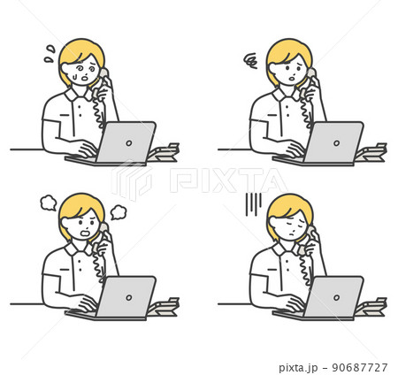 医療従事者が電話対応するイラスト素材 医療従事者が電話対応するイラスト素材 90687727