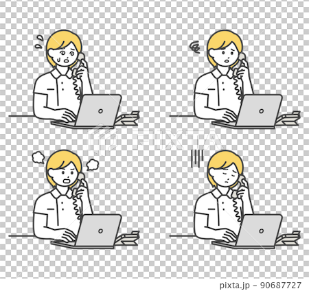 医療従事者が電話対応するイラスト素材 医療従事者が電話対応するイラスト素材 90687727