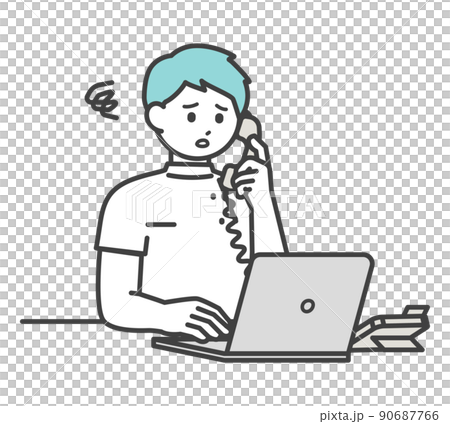 醫療專業人員接聽電話的插圖素材 90687766