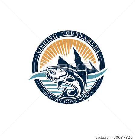 Fishing tournament emblem template vector logo 90687826