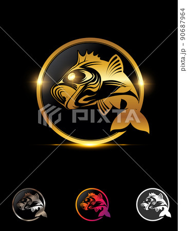 Golden Fishing Circle Logo Sign Golden Fishing Circle Logo Sign 90687964