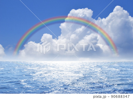 虹を超えて行こう！晴れ渡る海の向こうへ 90688347