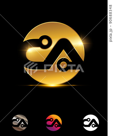 CA Golden Techno Vector Sign 90688348