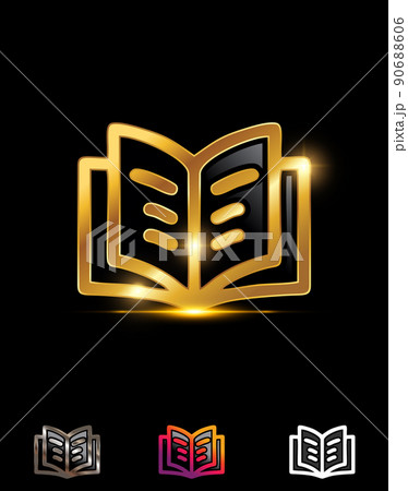 Golden Opened Book Symbol Vector Sign Golden Opened Book Symbol Vector Sign 90688606