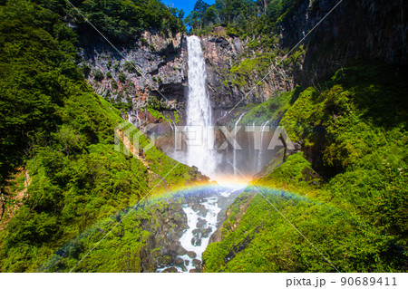 [明治期オリジナル浮世絵] 日光名勝十二景 滝尾素麺滝／華厳滝　[栃木・名所 明治期オリジナル浮世絵] 日光名勝十二景 滝尾素麺滝／華厳滝