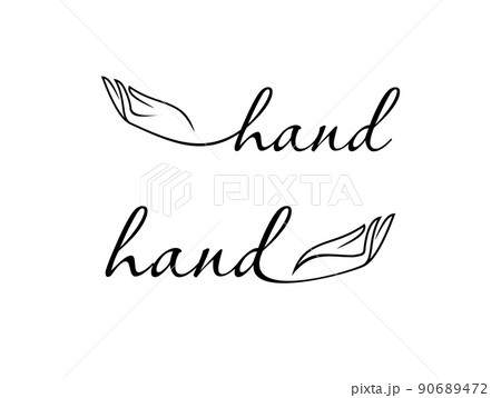 Hand Outline Letters vector Icon 90689472