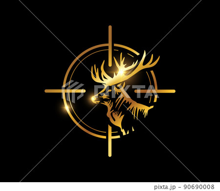 Gold Elk Hunter Logo Sign 90690008