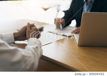 Legal advisor or lawyer is signing a contract agreement after consultation. 90690492