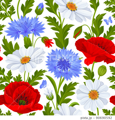 Wildflowers Seamless Pattern 90690592
