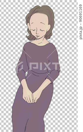 目を閉じて朗らかにお話しするおばさま 目を閉じて朗らかにお話しするおばさま 90691169