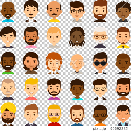 Diverse Cartoon Men Avatars Diverse Cartoon Men Avatars 90692285