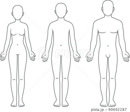 Male, female and unisex body chart 90692287
