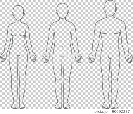 Male, female and unisex body chart 90692287