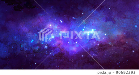 Vector cosmic illustration. Beautiful colorful space background. Watercolor Cosmos 90692293