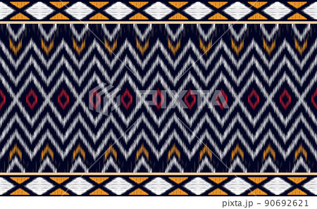 Embroidery pattern vector, Geometric ethnic graphic antique background, Line texture art 90692621