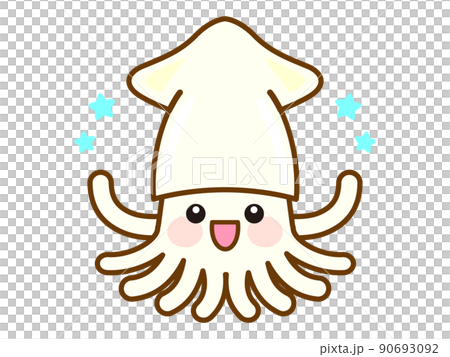 可愛的魷魚插圖素材 可愛的魷魚插圖素材 90693092