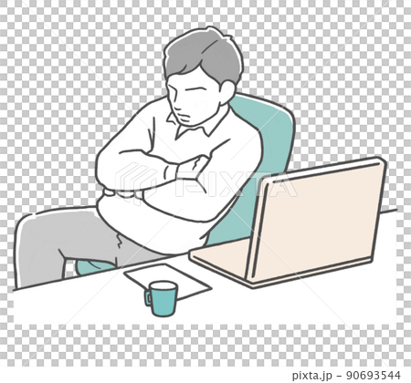 A businessman who falls asleep at work 90693544