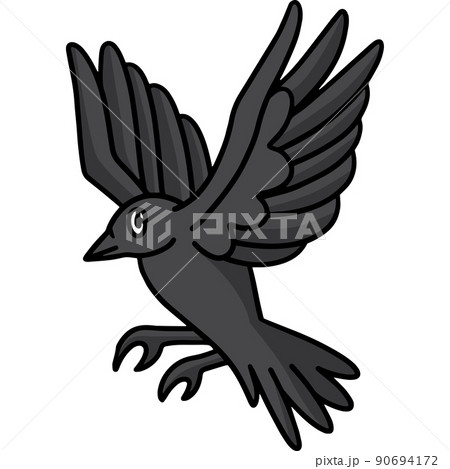 Crow Halloween Cartoon Colored Clipart - Stock Illustration [90694172] -  PIXTA