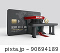 3d Rendering of Credit Card with Bank Building. clipping path included. 90694189