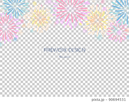 Landscape with fireworks-hand-painted-background 90694531