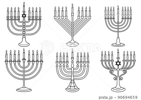 hanukkah banner clipart outline