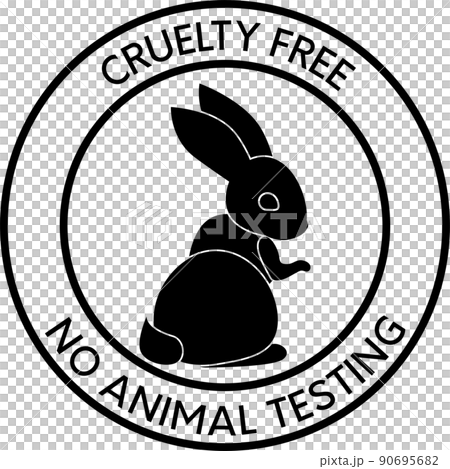 Cruelty free concept emblem design with rabbit Cruelty free concept emblem design with rabbit 90695682