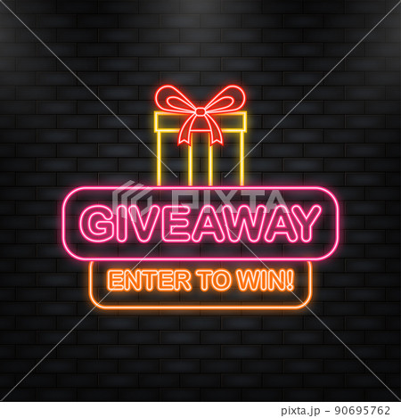 Giveaway winner announcement social media post template. Poster, media banner. Vector design template 90695762