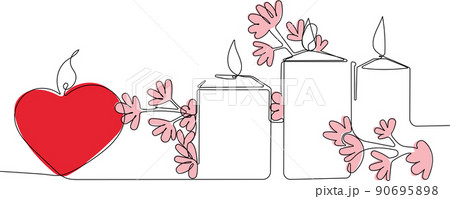 Romantic atmosphere candles with a flowers Romantic atmosphere candles with a flowers 90695898