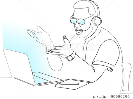 Businessman wearing glasses using laptop Businessman wearing glasses using laptop 90696290