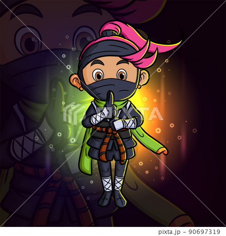 The ninja girl giving the silent sign esport mascot logo design The ninja girl giving the silent sign esport mascot logo design 90697319