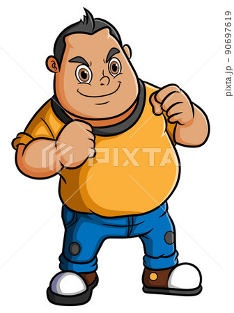 The giant fighter is ready for fighting and punching The giant fighter is ready for fighting and punching 90697619