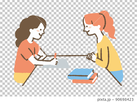 打ち合わせをする女性2人_色 90698423