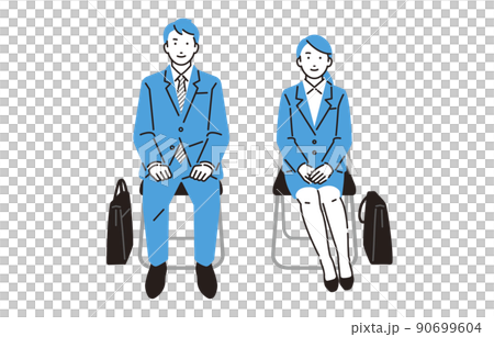 Men and women in job hunting who sit in a good posture during an interview 90699604