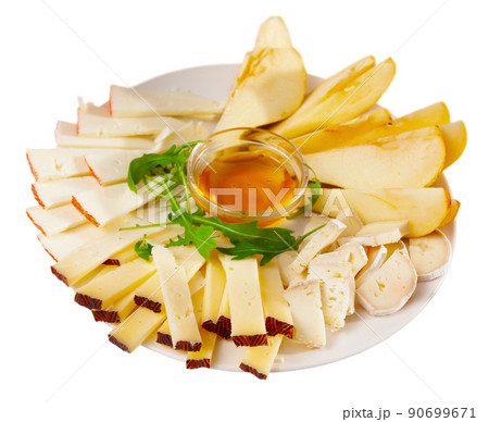 Cheese plate with pears and honey Cheese plate with pears and honey 90699671