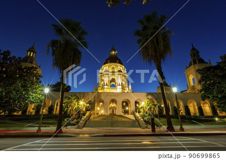 Twilight view of the beautiful Pasadena City Hall 90699865