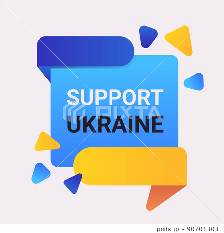 stand with Ukraine template banner pray for Ukrainian peace save Ukraine from russia stop war sticker 90701303