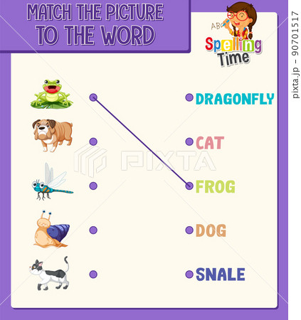 Word to picture matching worksheet for children Word to picture matching worksheet for children 90701517