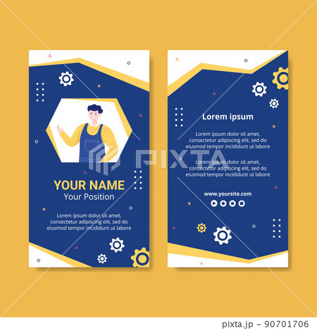 Car Service Card Vertical Template Social Media Flat Cartoon Background Vector Illustration 90701706