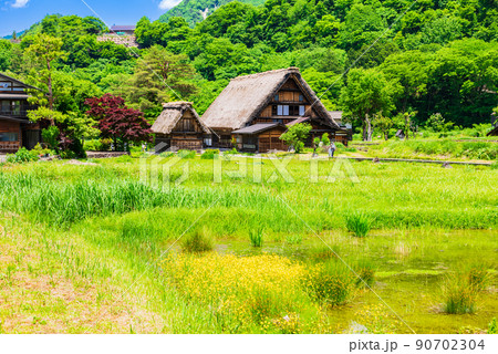日本の原風景　世界遺産　白川郷 90702304